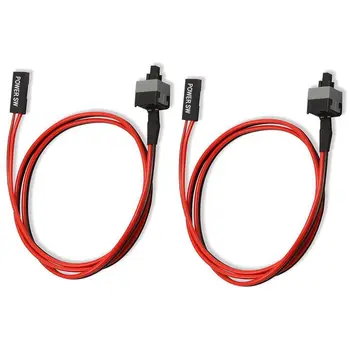 

2 Pack 2 Pin SW PC Power Cable on/off Push Button ATX Computer Switch Wire 45cm