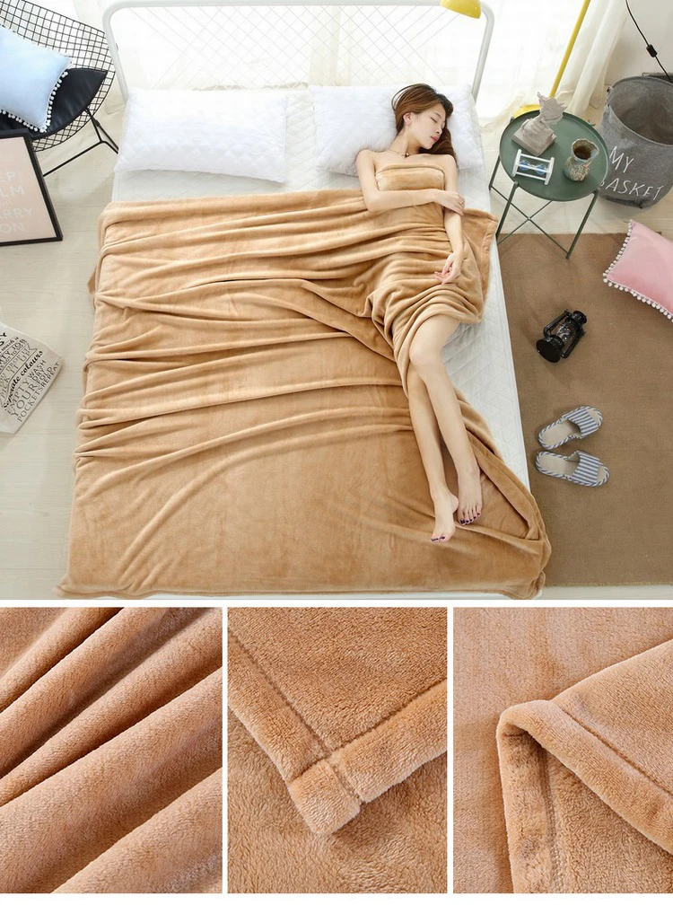 Soft Warm Coral Fleece Blanket Winter Sheet Bedspread Sofa Throw 230Gsm 8 Size Light Thin Mechanical Wash Flannel Blankets
