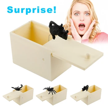 

Wooden Spider Scorpion Scare Box Surprise Joke Horror Funny Prank Novelty Toys Halloween