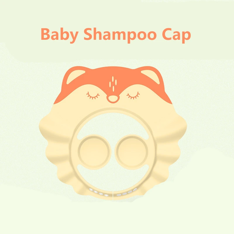

Baby Safe Shampoo Shower Bathing Cap Fox Children Bathing Hat Bath Protect djustable Soft Cap For Baby Wash Hair Shield