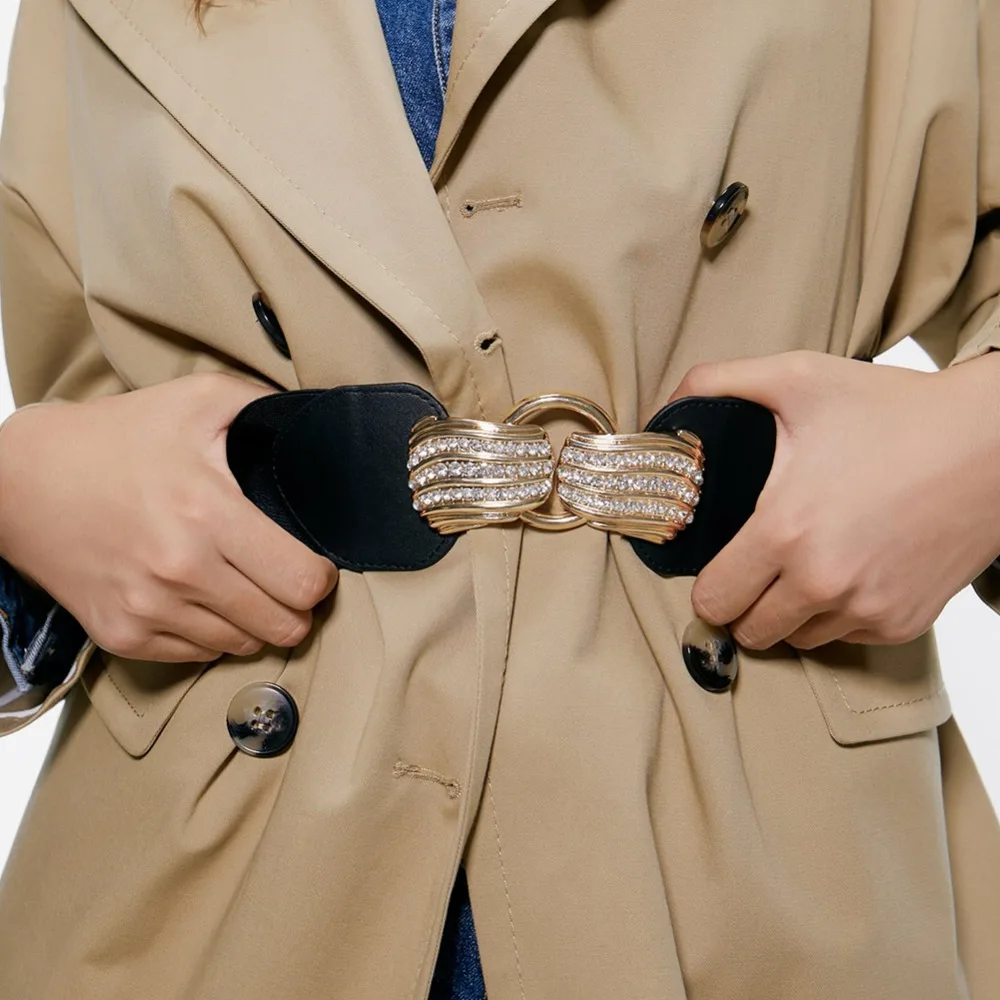 ZA металлические ремни с цепочкой и жемчугом для женщин, модный винтажный кожаный ремень, ювелирный дизайнерский ремень, регулируемый Подарочный ремень