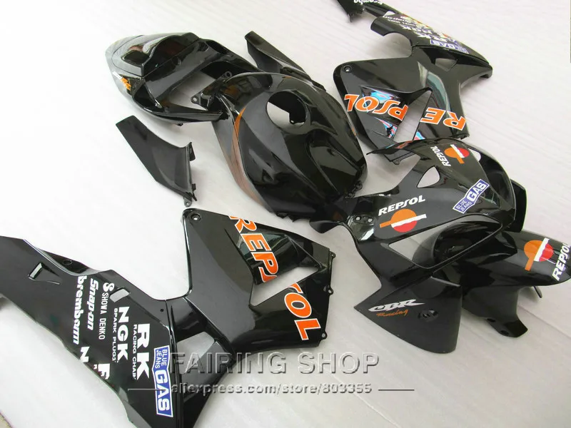 Наклейка REPSOL Обтекатели для Honda CBR 600 RR 2006 2005(черный оранжевый CBR600RR 05 06 Инжекционный обтекатель антиблокировочной системы комплект SF93