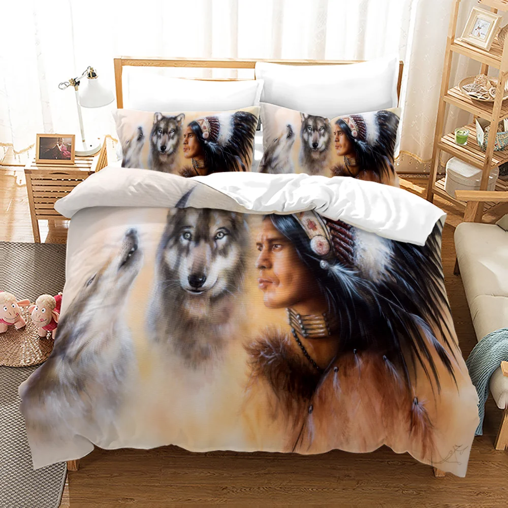 

Wolf Bedding Set Single Twin Full Queen King Size Animal Wolf Bed Set Children's Kid Bedroom Duvetcover Sets 3D Design 020
