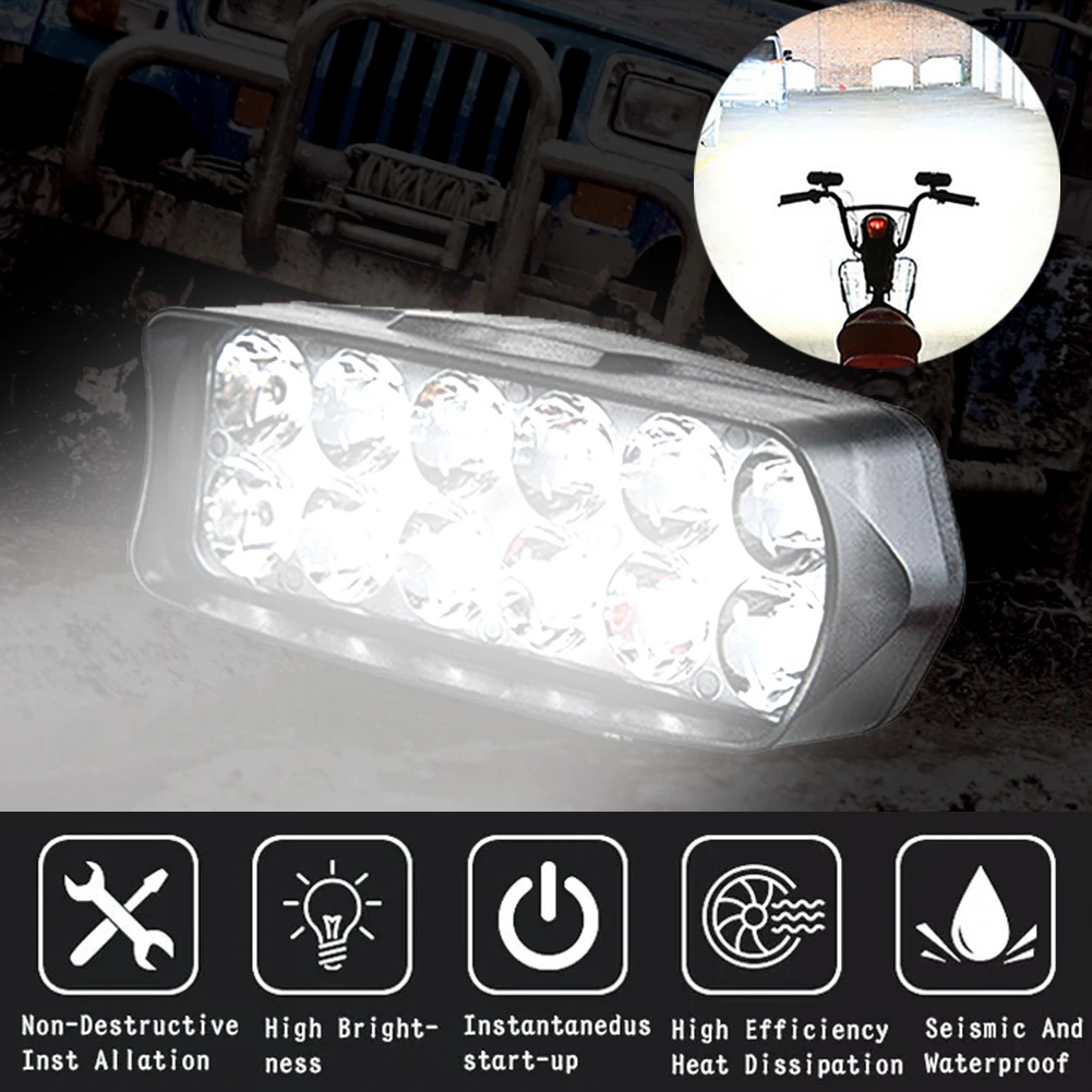 LED Work Bar Light Headlight for Car Motorcycle Tractor Boat Off Road 4WD 6/8/12/15/16LED SMD Truck SUV ATV Fog Lights Lamp 12V