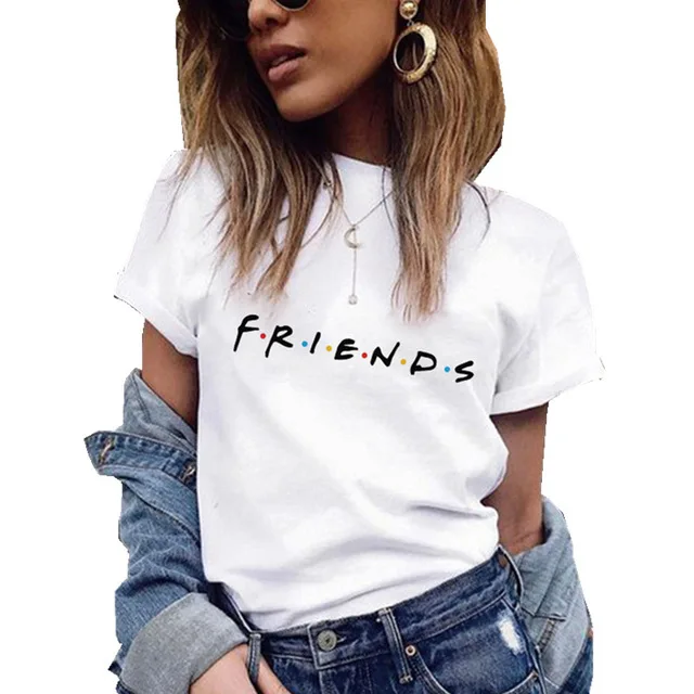 Y32379 Модная футболка друзей femme с буквенным принтом, футболки для женщин melanin black girl Friends tv Show, Рождественская милая розовая футболка - Цвет: Y32379