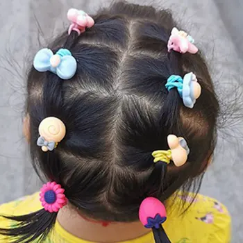 

20Pcs Korean Fashion Children Cartoon Flower Hair Rope Cute Hair Accessories Headdress Rubber Band Head Rope