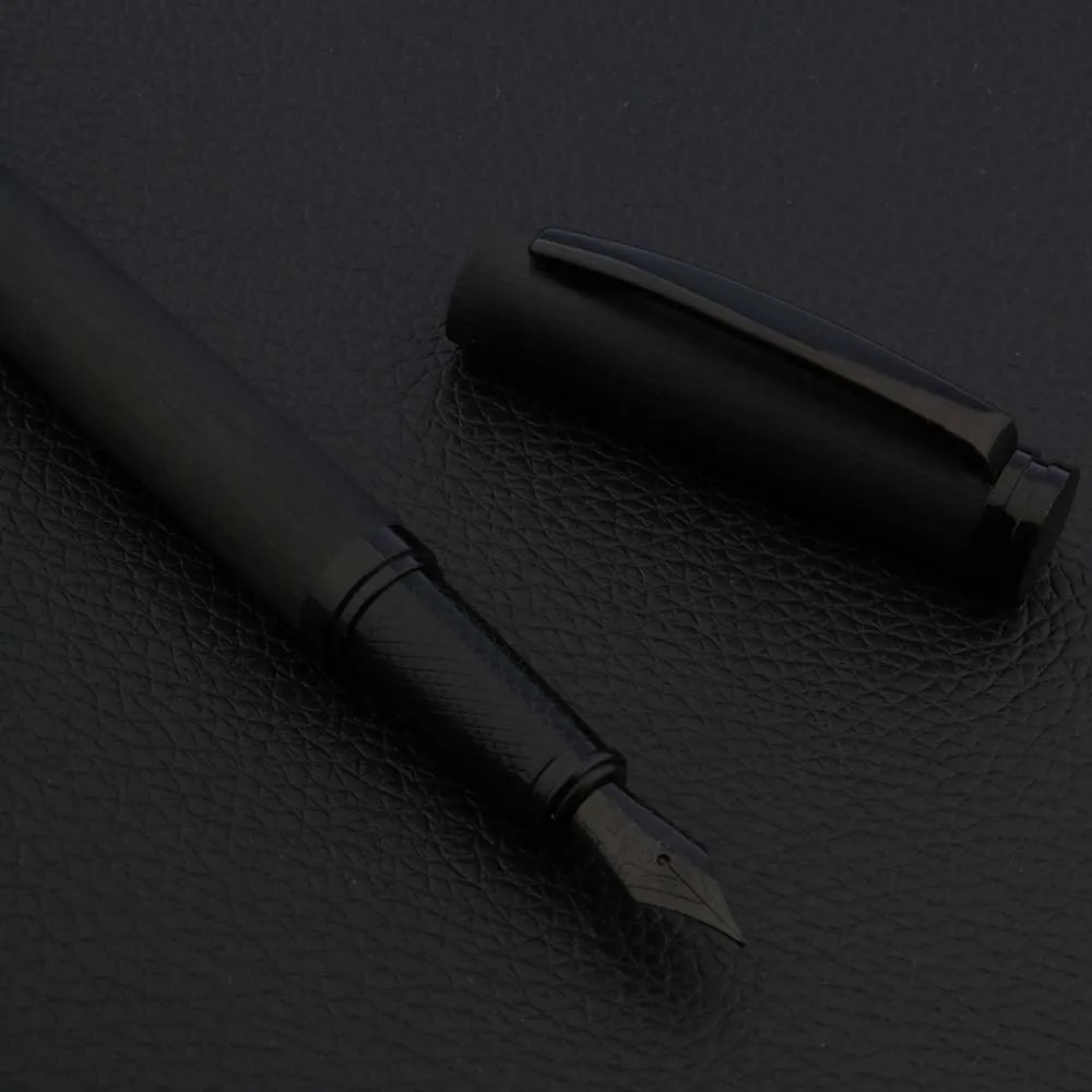 

Luxury High Quality Brand JL1996 Classic Samurai Fountain Pen Copper Frosted Gift Box Titanium Black NIB INK Calligraphy Pen