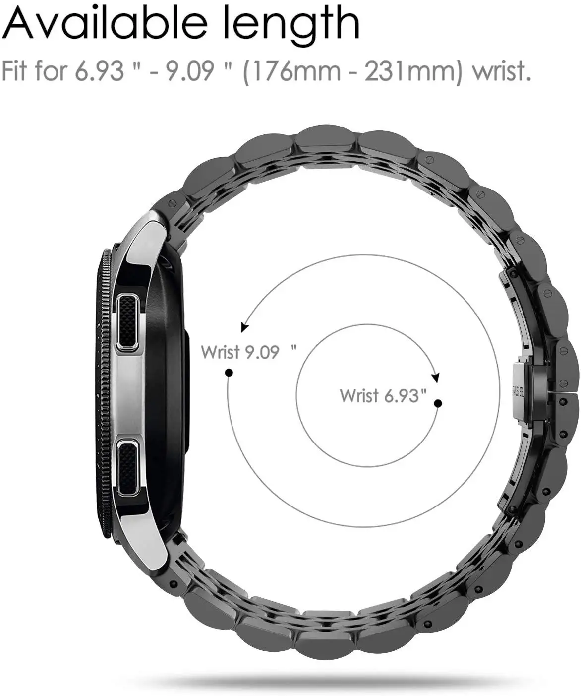 Браслет из нержавеющей стали для Samsung Galaxy Watch 46 мм/Gear S3 металлический ремешок Huawei GT