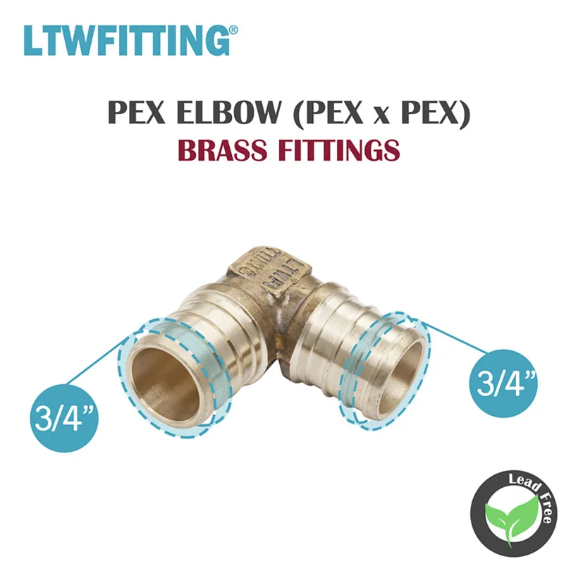 LTWFITTING набор значений бессвинцовый, латунный 3/" PEX муфта, локоть, 3/4" x 3/" x 3/4" Тройник PEX и 3/" PEX x 3/4" Мужской NPT адаптер