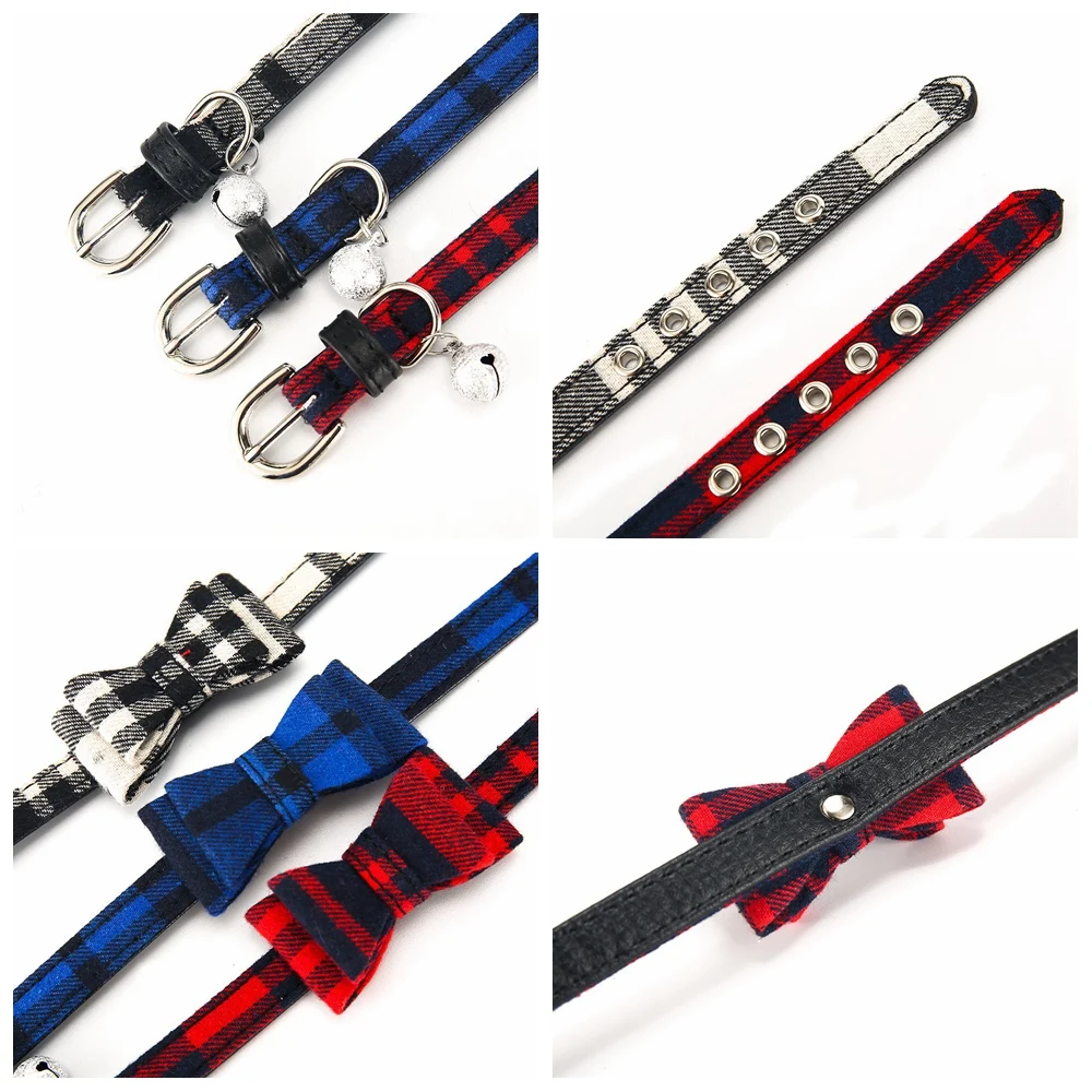 Cat Collar With Bell Dog Collar For Cats Solid Braid Kittens Pet Cat Collars Shiny Adjustable Collars For Cats Pet Lead Supplies (12)