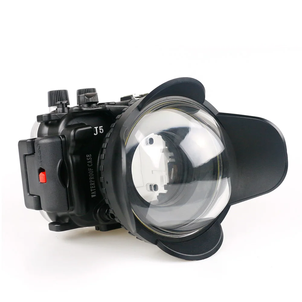 Case and 67mm Port 130 футов/40 м водонепроницаемый корпус для Nikon 1 J5 1J5 10-30 мм Сумка для объективов чехол для дайвинга - Цвет: Case and 67mm Port