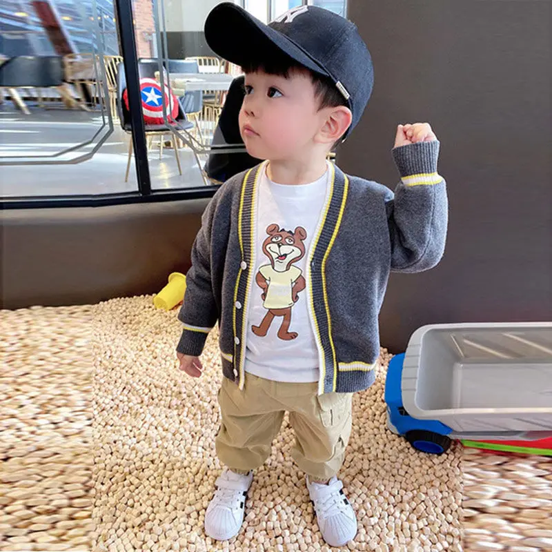 

Baby Cardigan Spring New Toddler Cardigan Spring and Autumn Boy Sweater Fashion Sweater Coat