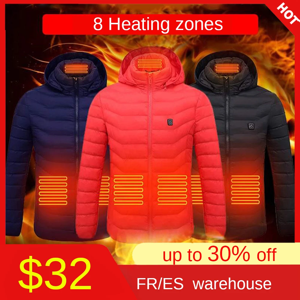 

Heated Vest Jackets Warm Winter Thermal Veste Men Women USB Electric Long Sleeves Hunting Fishing Skiing Heating Vest Jacket