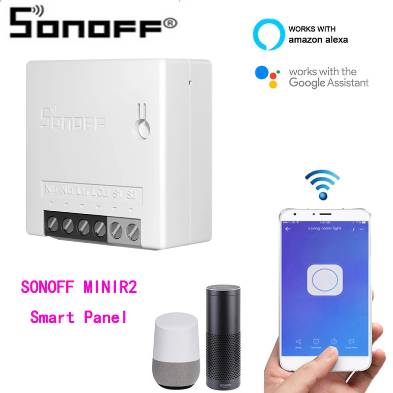 SONOFF MINIR2 - Two Way Smart Switch EWeLink Mobile Phone Real-time Check Status Control Work With Alexa Google Home | Электроника