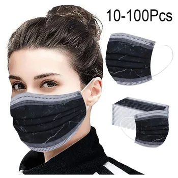 

10 To 100PCS Disposable Face Mask cubre bocas Unisex Printed Soft Face Cover For Adult 3-Layer Non-woven Face Masks masque