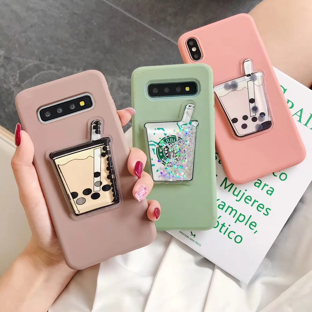 3D чехол для телефона с жидким молочным чаем для iPhone 11 Pro Max XS MAX XR XS i8 Plus i7 Plus милый защитный чехол для iPhone 6 6s i7