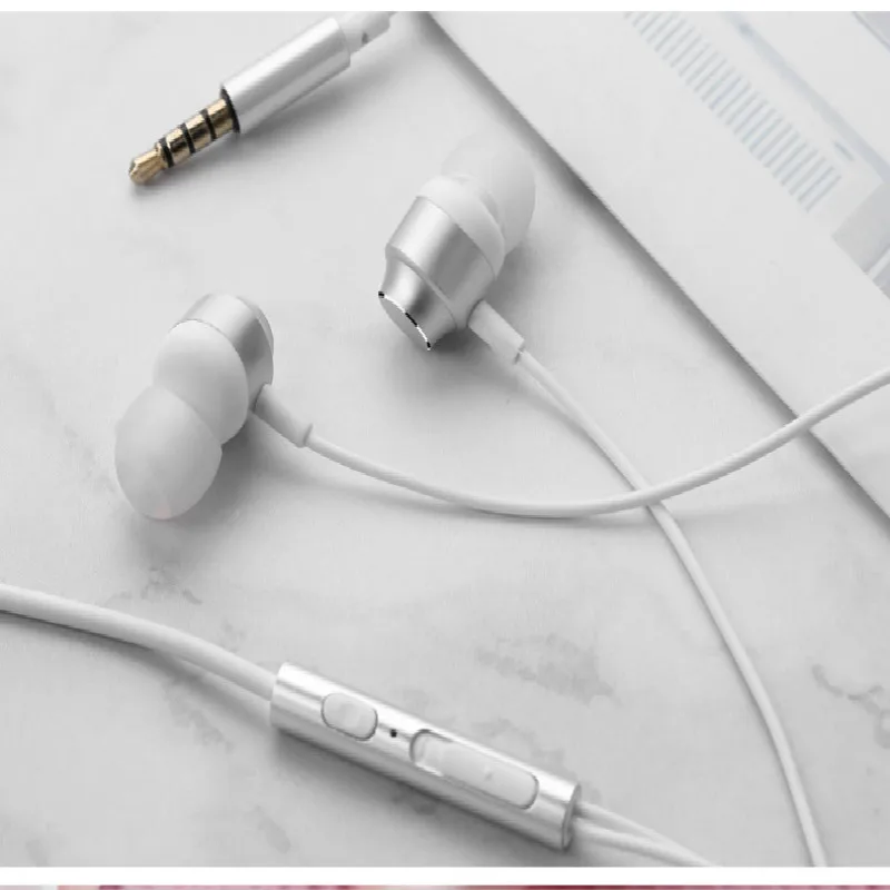 metal magnet earphone bass stereo gamer headset sport in-ear wired earphone