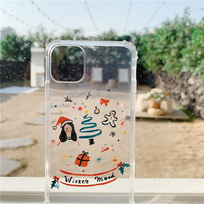 Чехол для телефона с изображением рождественской елки для телефона Iphone X, Xs, Xsmax, Xr, мягкий ТПУ чехол для Iphone 7, 8 plus, задняя крышка