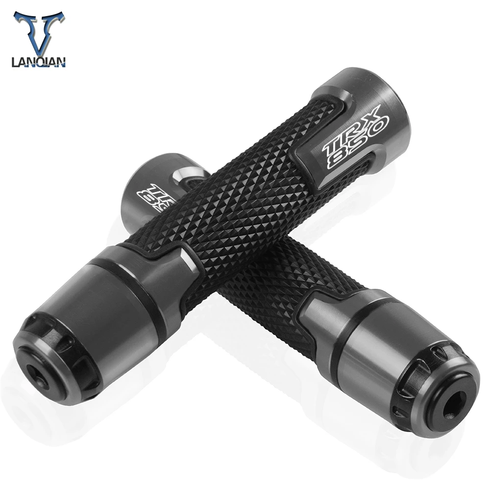 7/8 ''мотоцикл Алюминий пластиковые ручки с логотипом для YAMAHA TRX850 1996 1997 1998 1999 2000 2001 2002 2003 2004 2005-06 - Цвет: Серый
