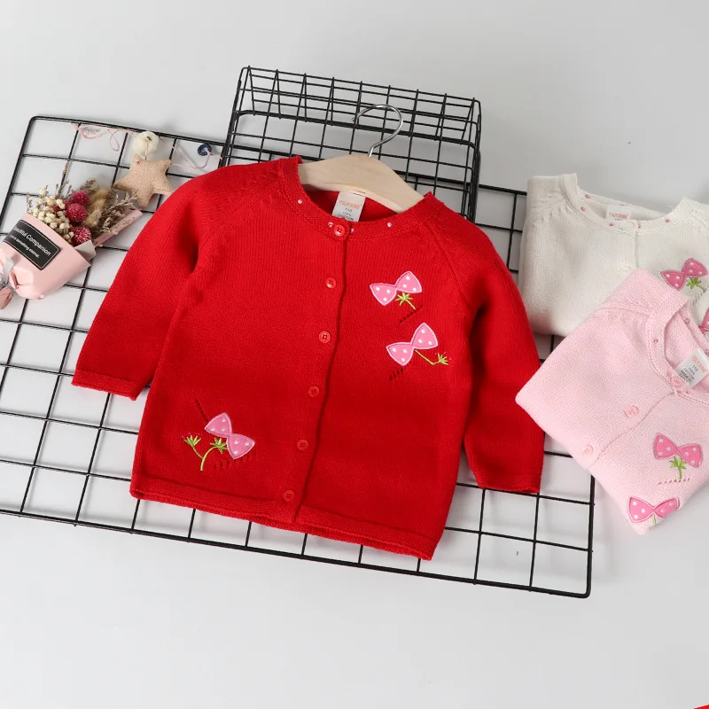 

Girl CHILDREN'S Sweater 2019 New Style Baby Girls Bow Knitted Cardigan Coat Spring And Autumn Winter Sweater Fashion