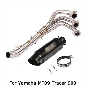 

For Yamaha MT09 MT-09 Tracer 900 Motorcycle Full System Exhaust Muffler Tail Tube Black Front Link Header Pipe Stainless Steel