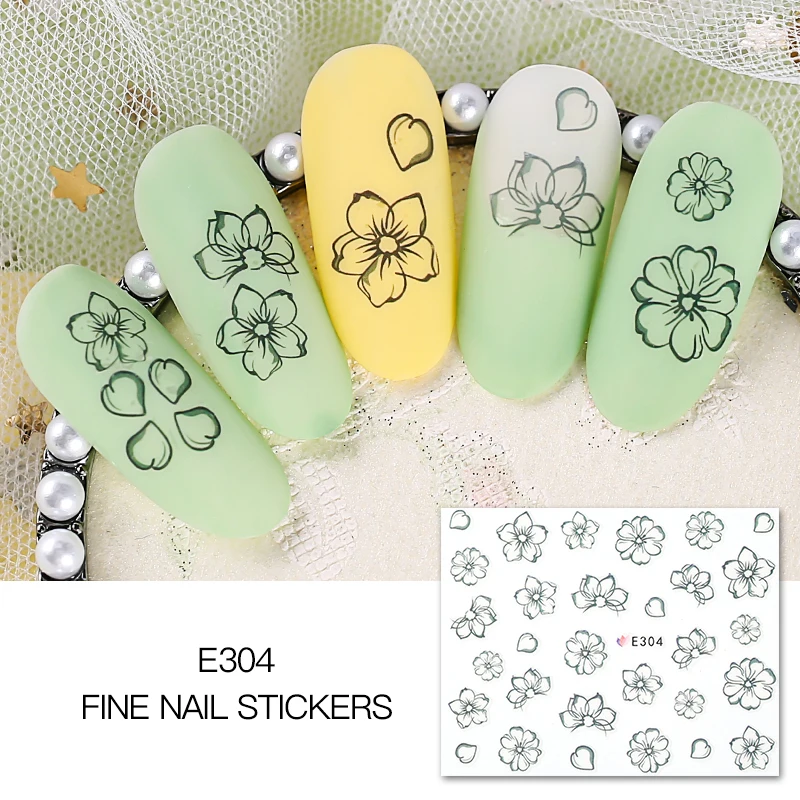 XQXTH-17 3D Nail Stickers Straight Curved Liners Stripe Tape Wraps Geometric Nail Art Decorations - Цвет: XQXTH-17