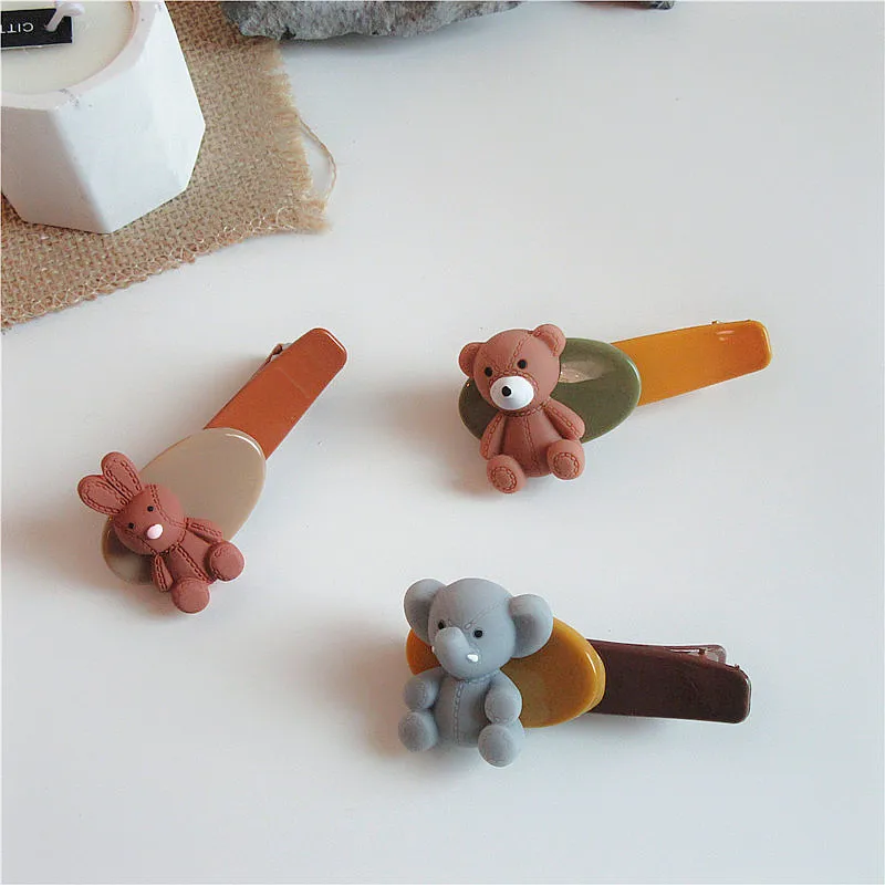 

Korean Children's Beautiful Cute Cartoon Rabbit Bear Elephant Duckbill Clip Fashion Sweet Girl Princess Hairpins Headwear