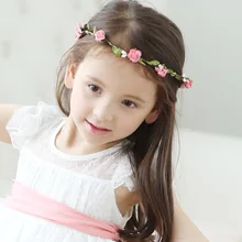 Детский день головной убор из ротанга головной убор в форме гирлянды праздник путешествия фотосессия живописная зона Детские аксессуары для волос Ph