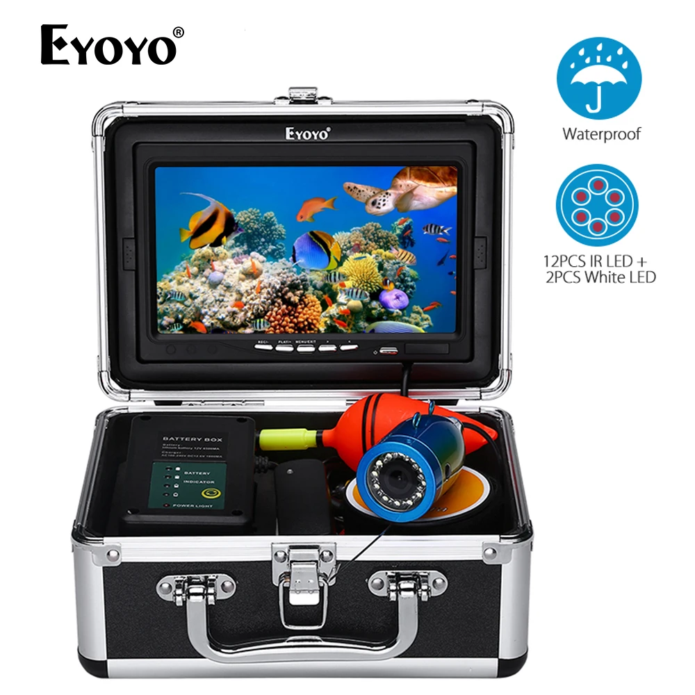 7/" Video Fish Finder HD 1000tvl Underwater Fishing Video Camera Kit White LEDs