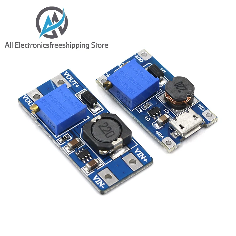MT3608 DC регулируемый Повышающий Модуль 2А с MICRO USB 2в 24в до 5В 9В 12В 28В|Детали