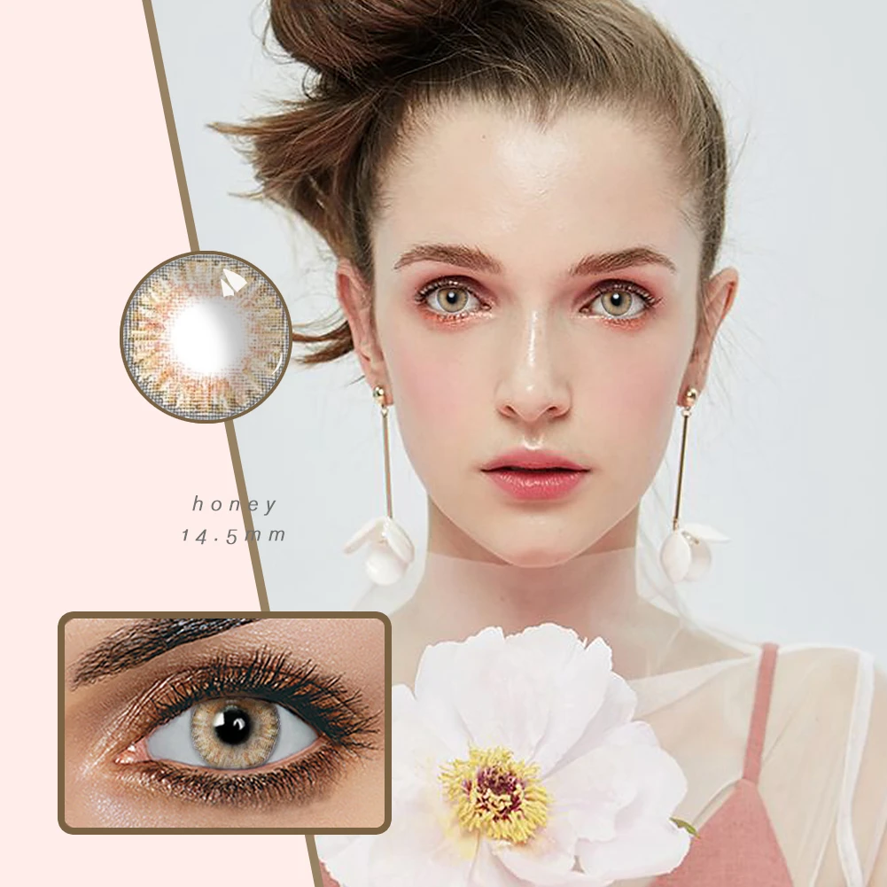 Beautiful Pupil Color Contact Lenses Monthly Throw Female Path 14mm Cute Multicolor Party Gift Cartoon Girl Decoration Cosplay