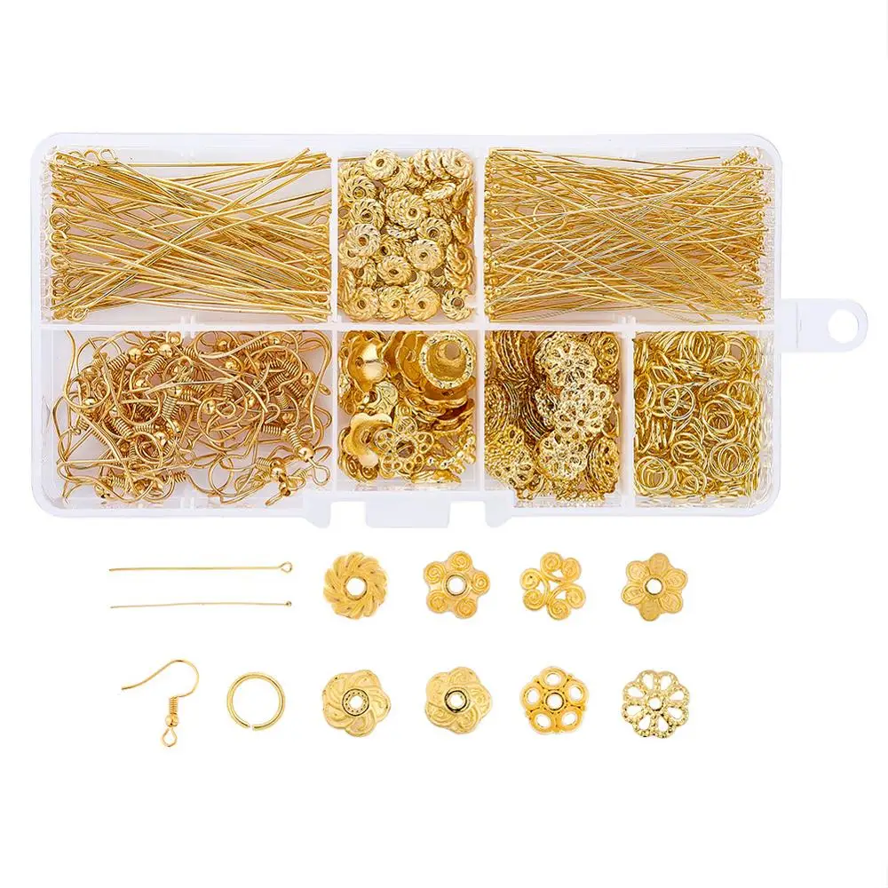EARRINGS HOKS EYE PINS HEAD PINS SPACERS BEAD CAPS FINDINGS JEWELRY MAKING