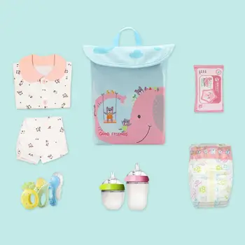 

Double Layer Infant Diapers Storage Bag Waterproof Portable Nappies Organizer
