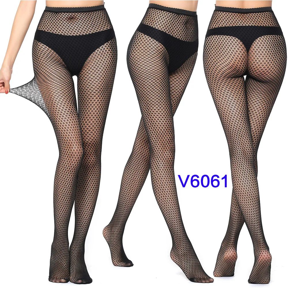 New Arrival Thin Women Pantyhose Sexy Hollow Solid Fishnet Tights Clothes For Women Black Tights Sexy Lingerie - Цвет: V6061