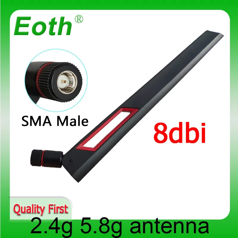Двухдиапазонная Антенна EOTH 2 4 ГГц 5 8 8dbi sma розетка wlan Wi-Fi модуль iot роутер приемник