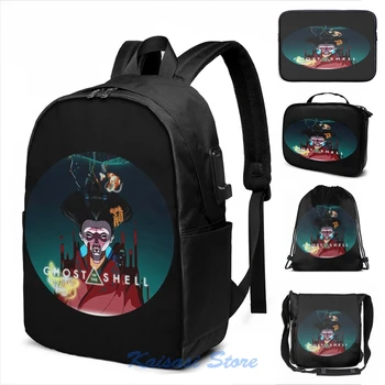 

Funny Graphic print Ghost in the Shell(7) USB Charge Backpack men School bags Women bag Travel laptop bag