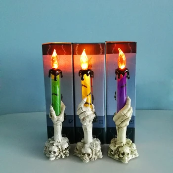 

Halloween candle light bar KTV restaurant festival decoration terror props LED ghost hand skull pumpkin lantern room accessories