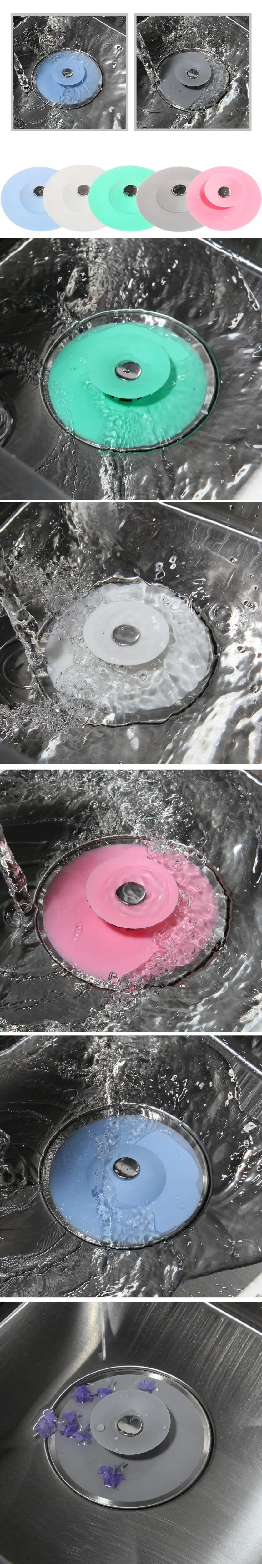 Ванная комната и кухня раковина всплывающие стоки Seau Nettoyage Sol 5 цветов стоки резиновый пол слив прачечная воды стопор инструмент Туалет