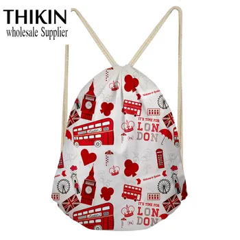 

THIKIN Women Drawstring Bag British Style Big Ben Printing Fashion Girls Shoulder Bags Travel Men's Mochila Feminina Sac A Dos