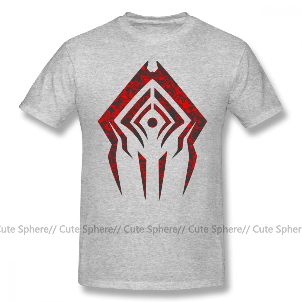 Футболка Warframe Stalker Sigil, футболка с коротким рукавом, футболка большого размера, Повседневная футболка из 100 хлопка с принтом забавного человека - Цвет: Gray