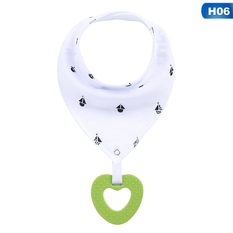 Double-layer Baby Bib With Teether Pacifier Chain Drool Cotton Waterproof Drooling For Baby Feeding - Color: 6