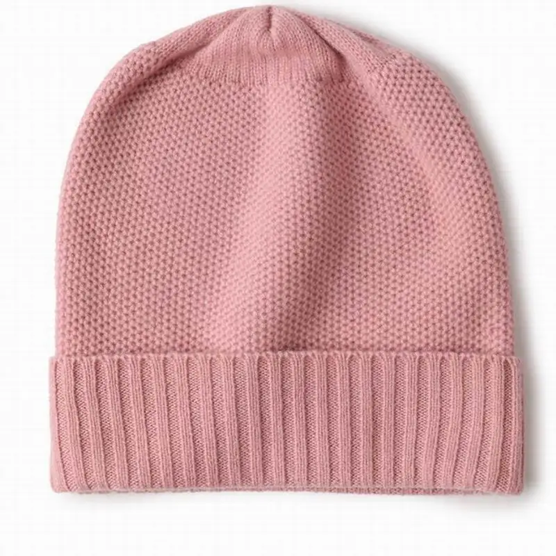 Bogeda новая кашемировая шапка для женщин, верблюжьи черные шапочки, зимняя теплая шапка из натуральной ткани, мягкие теплые шапки для девочек, подарок - Цвет: Розовый