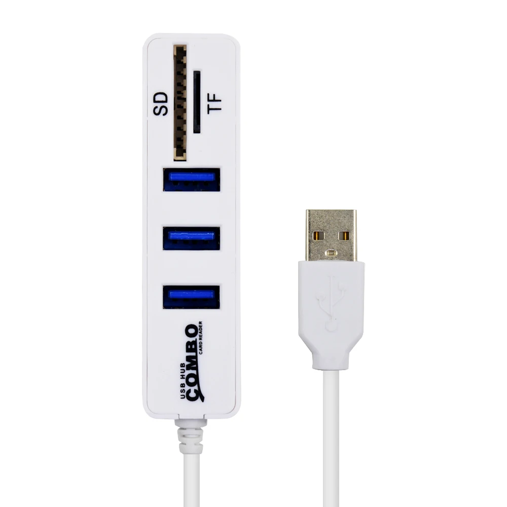 CHIPAL Mini 2 в 1 Combo 3 порта USB 2,0 концентратор USB2.0 сплиттер+ кардридер для SD TF Micro SD для ПК компьютера ноутбука