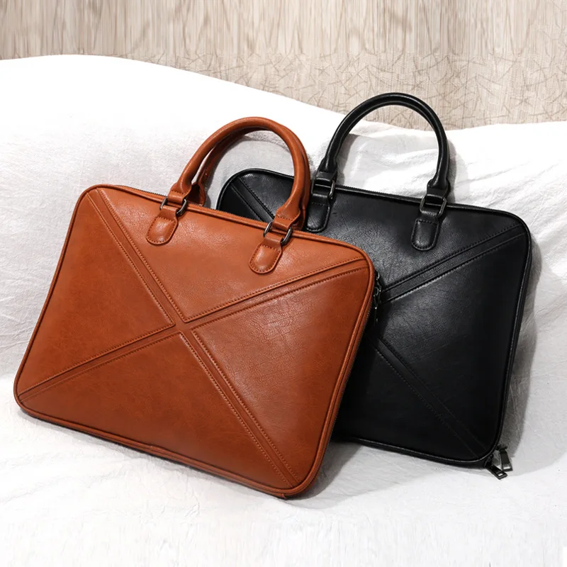 

2019 New Women briefcase thin section business 14" Laptop computer leather handbag female shoulder notebook messenger bag