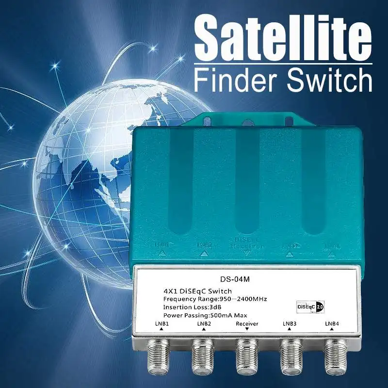 LEORY DS-04M 4x1 DiSEqC 2,0 4 в 1 с дождевиком переключатель спутниковый LNBF блюдо мультипереключатель для FTA приемник