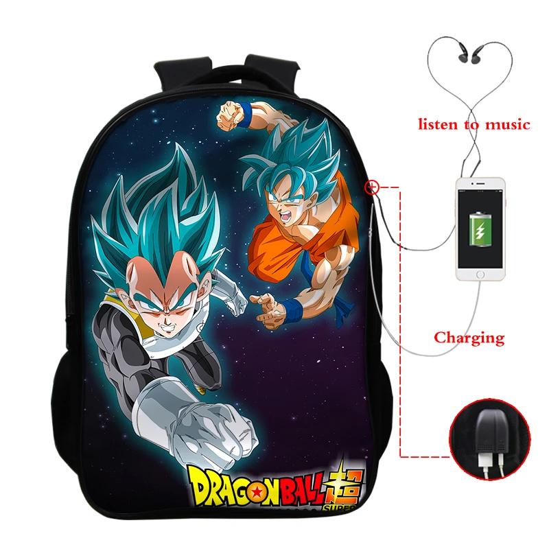 D30 Mochila dragon ball рюкзак и сумка Dos Супер usb зарядка Разъем для наушников рюкзак книжная Сумка для подростков сумка для ноутбука школьный - Цвет: D30