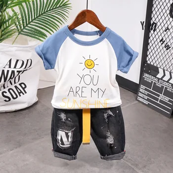 

Summer New Children's Wear Baby Short Sleeve Clothing For Boys Girls Cotton Toddler Suit Kids Two-piece Clothes Sets 2-7years