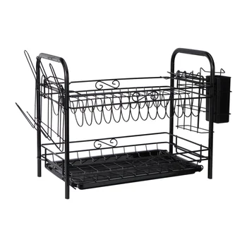

1 Pcs Drain Rack High Quality Multifunctional Double Layer Storage Rack for Tableware