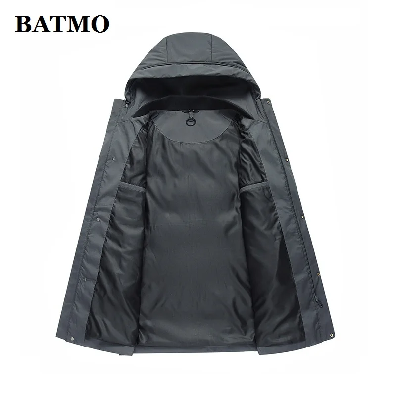 BATMO зима 90% белый утиный пух с капюшоном куртки мужские, мужские зимние куртки с капюшоном, теплое пальто, большие размеры 808