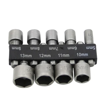 

9PCS 5-13mm Steel Power Nut Driver Drill Bit Set Screwdriver Sockets Household Hand Tools Screwdriver Tool Woodworking Tool